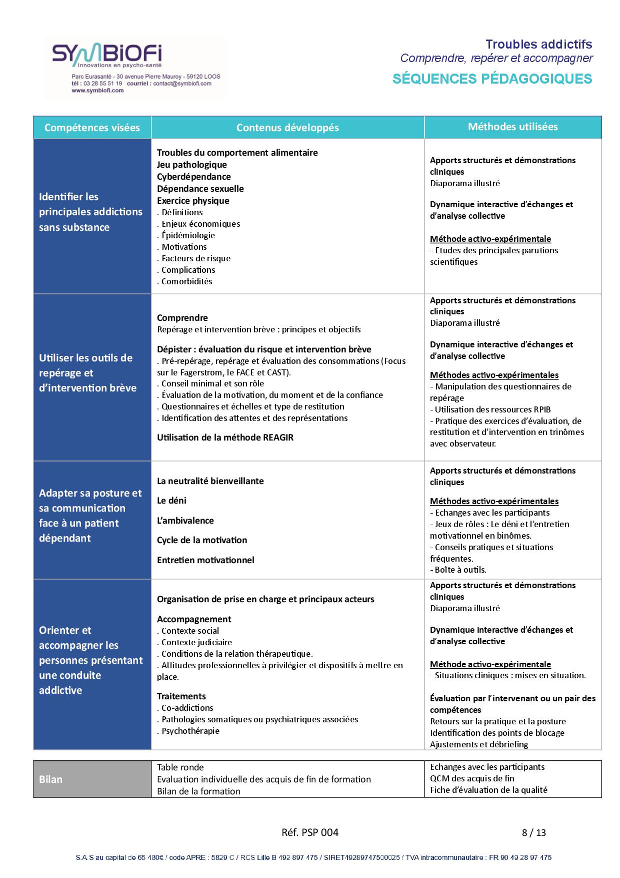 alt="Programme de la formation Dépendances et troubles addictifs : comprendre, repérer, accompagner - page 2"