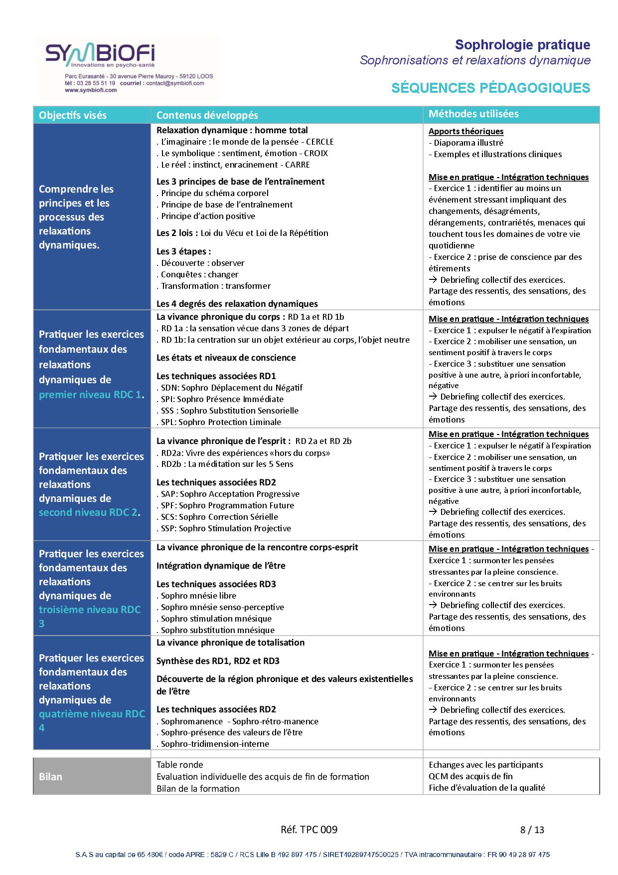 alt="Programme de la formation Sophronisations et relaxations dynamiques : les outils pratiques et expérientiels - page 2"