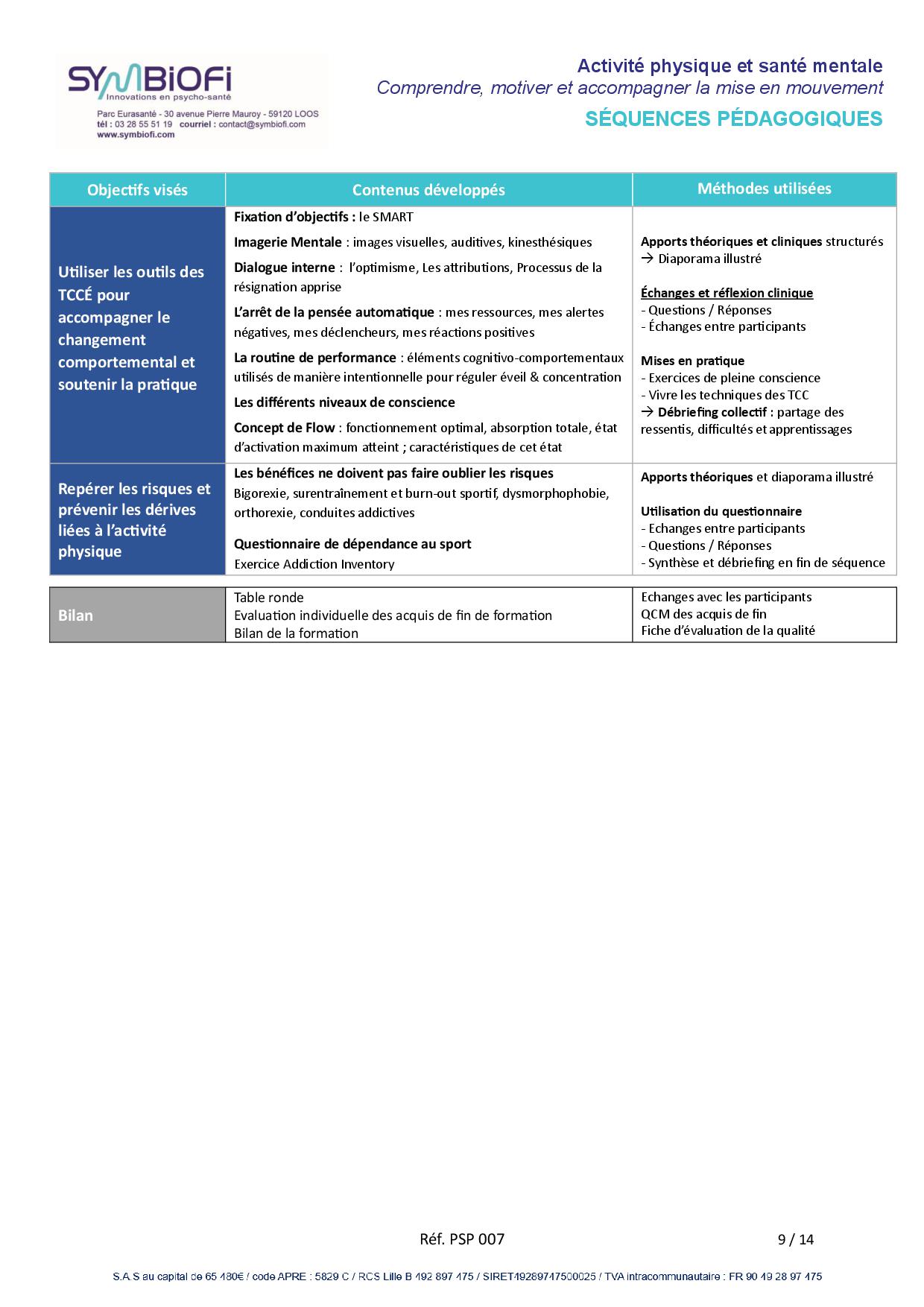 alt="Programme de la formation Activité physique et santé mentale : comprendre, repérer, accompagner - page 3"