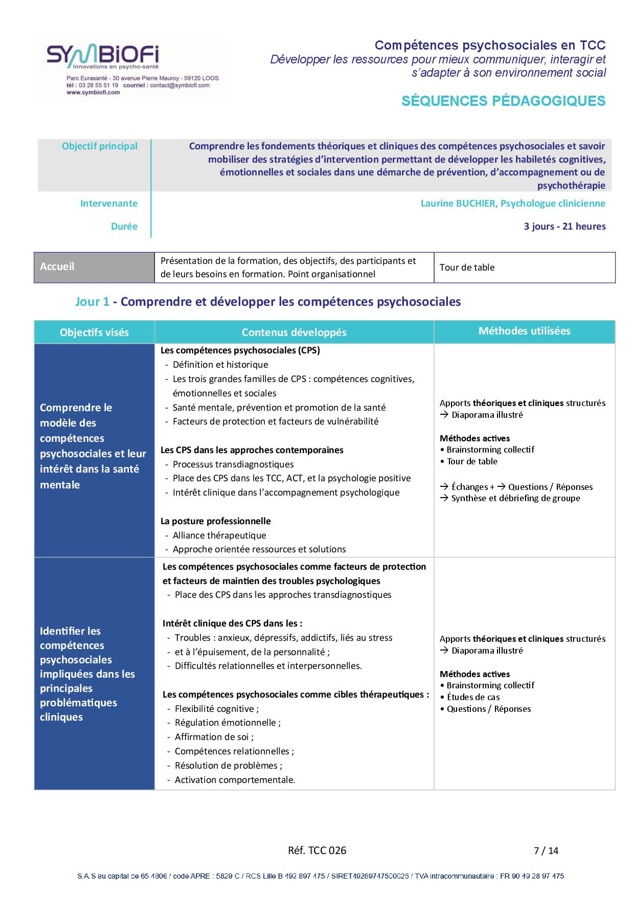 Symbiofi_Formation_Competences_Psychosociales_Page_1 alt="Programme de la formation Compétences psychosociales en TCCÉ : développer les ressources pour mieux communiquer, interagir et s’adapter à son environnement social - page 1"