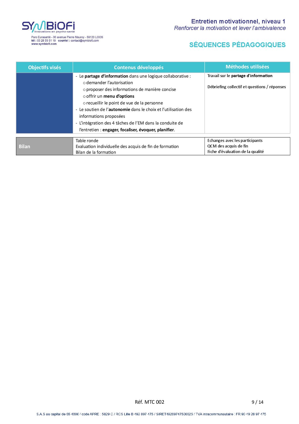 Symbiofi_Formation_Entretien_Motivationnel_Page_3 alt="Programme de la formation Entretien motivationnel, niveau 1 : renforcer la motivation et lever l’ambivalence - - page 3"